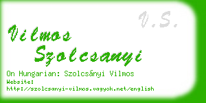 vilmos szolcsanyi business card